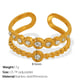 JZ68 US circumference 7# adjustable white pearl gold ring
